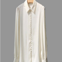 SKIN LIKE BUTTER & CO ~ LIFESTYLE - EASY ELEGANCE Essential Cream Silk Collared Shirt