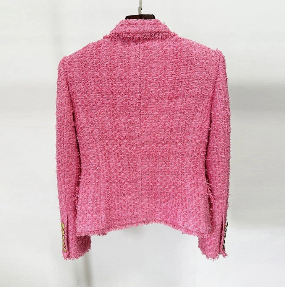 SKIN LIKE BUTTER & CO ~ LIFESTYLE - Fushia tweed fitted blazer