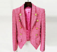 SKIN LIKE BUTTER & CO ~ LIFESTYLE - Fushia tweed fitted blazer