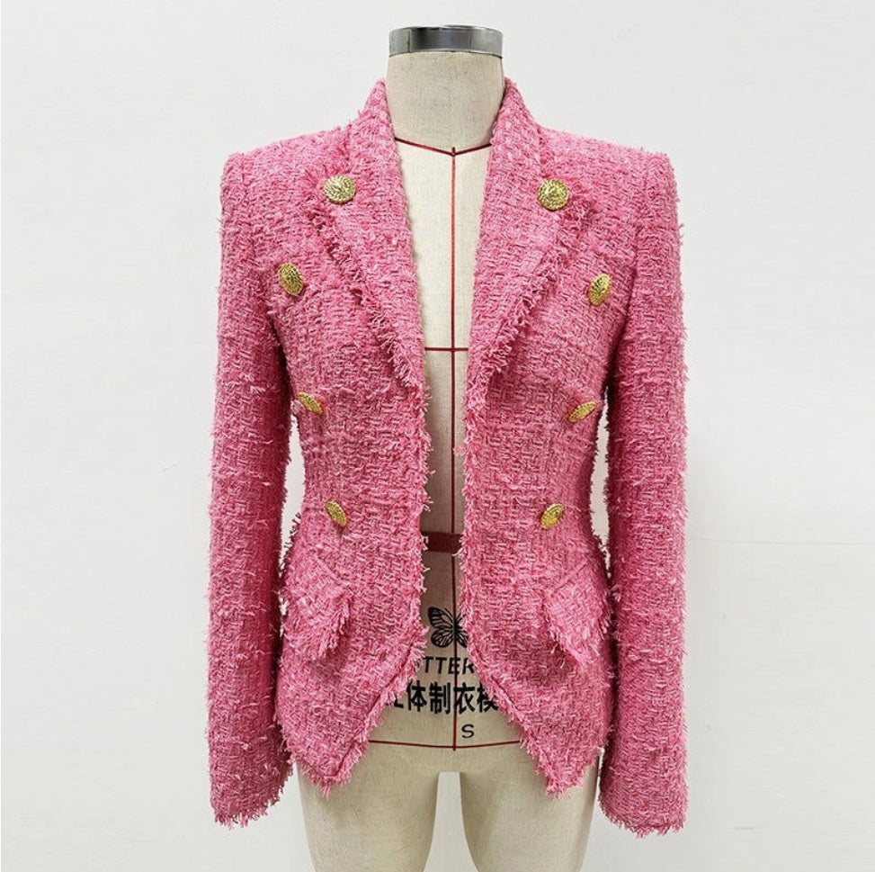 SKIN LIKE BUTTER & CO ~ LIFESTYLE - Fushia tweed fitted blazer