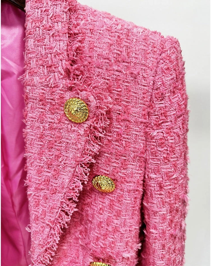 SKIN LIKE BUTTER & CO ~ LIFESTYLE - Fushia tweed fitted blazer
