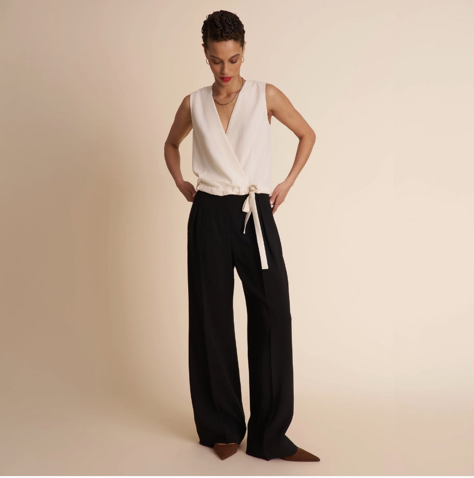 SKIN LIKE BUTTER & CO ~ LIFESTYLE - V-neck cream wrap blouse