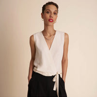 SKIN LIKE BUTTER & CO ~ LIFESTYLE - V-neck cream wrap blouse