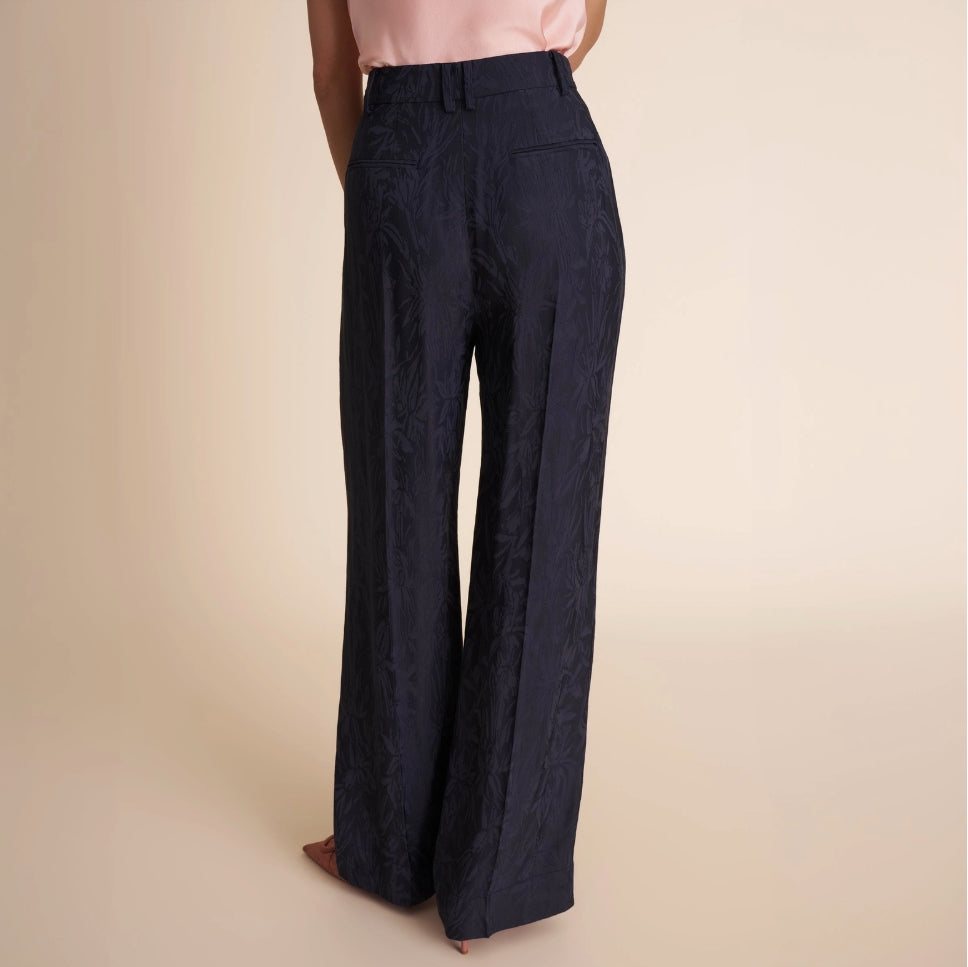 SKIN LIKE BUTTER & CO ~ LIFESTYLE - Navy Jacquard  Pleated Trouser