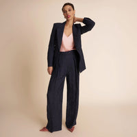 SKIN LIKE BUTTER & CO ~ LIFESTYLE - Navy Jacquard  Pleated Trouser