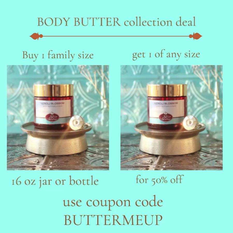 ELDER BLOSSOM AND QUINCE scented thick luxurious Body Butter in 2 oz to 16 oz jars or bottles