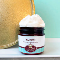 SWEET AMBER VANILLA scented thick luxurious Body Butter in 2 oz to 16 oz jars or bottles