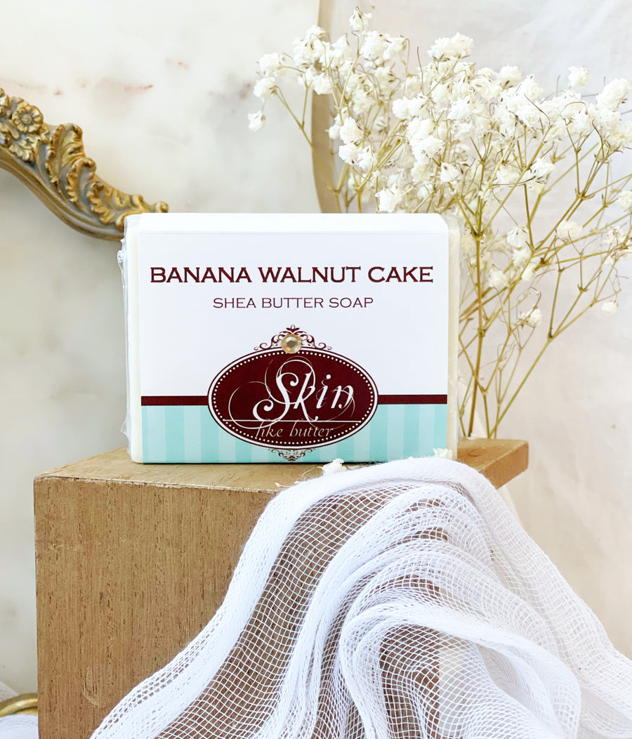 BANANA WALNUT CAKE - Skin Like Butter - Shea Butter 4 oz Soap Bar