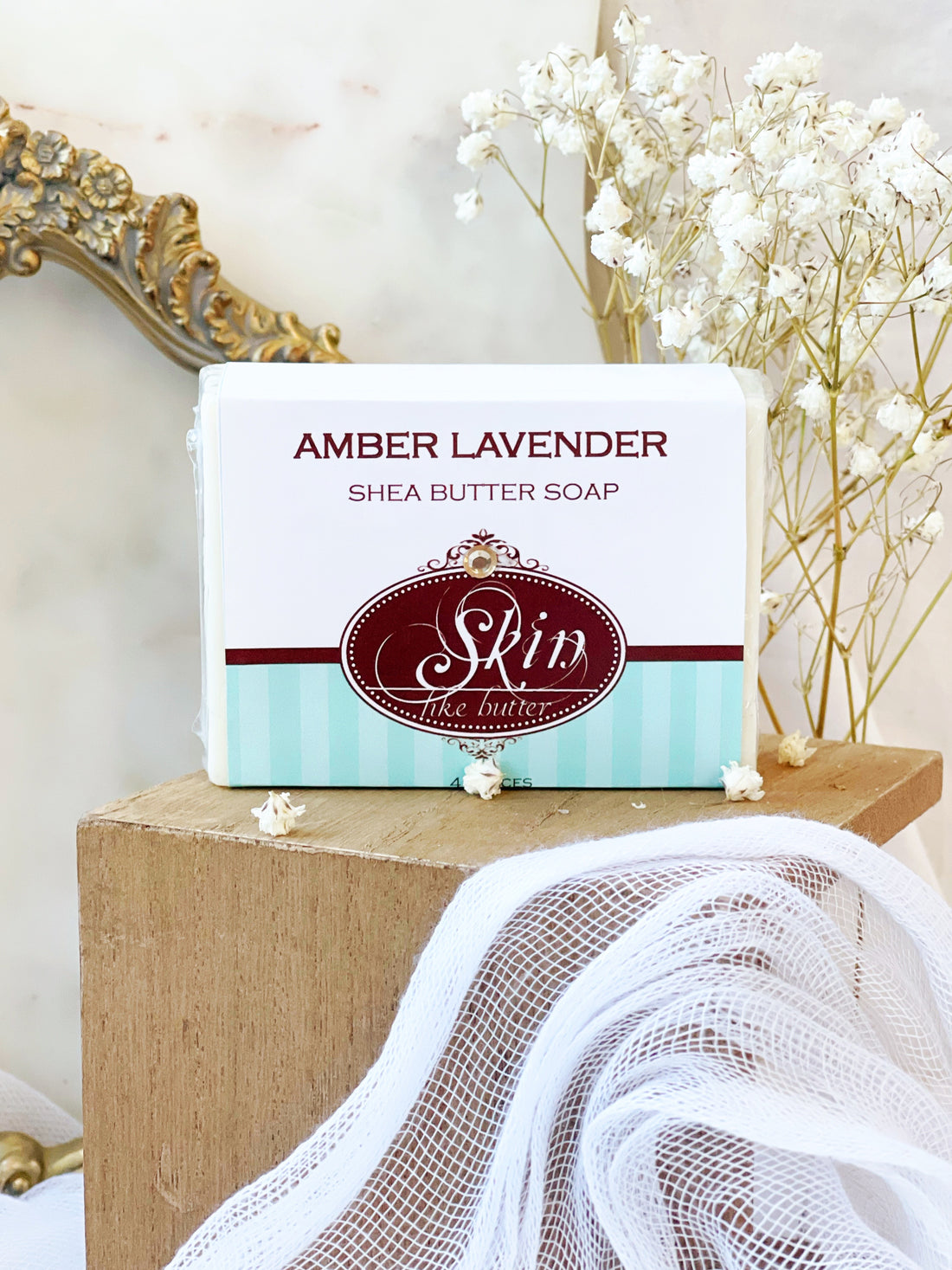 AMBER LAVENDER - Skin Like Butter - Shea Butter 4 oz Soap Bar