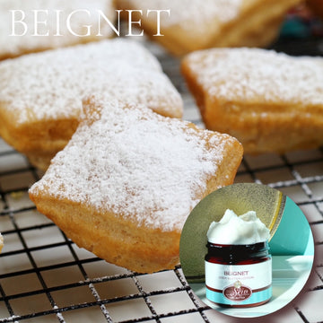 BEIGNET scented Body Butter in an amber  2, 4, 8, or 16 oz bottle or jar