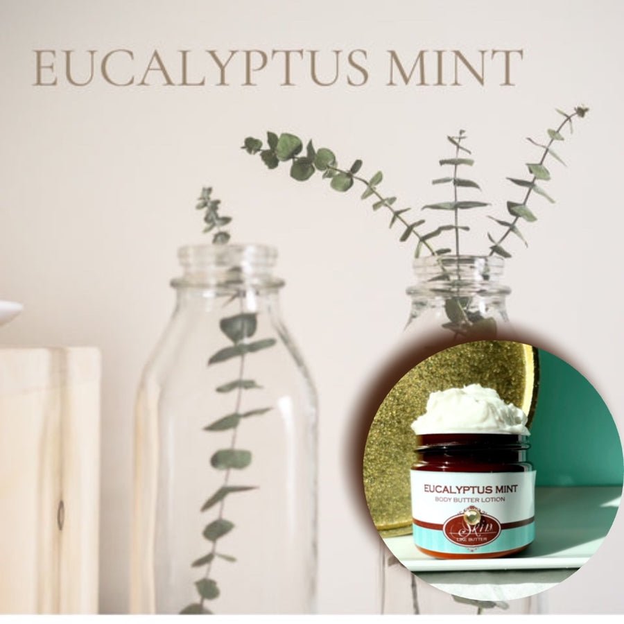 EUCALYPTUS MINT scented water free, vegan non-greasy Body Butter Lotion