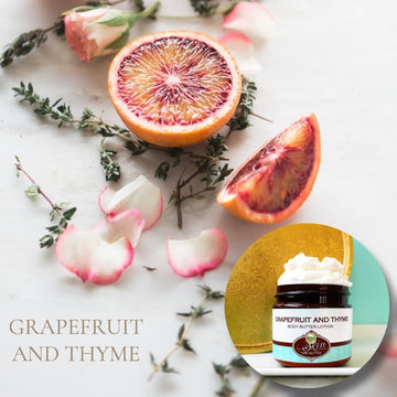 GRAPEFRUIT AND THYME scented Body Butter, waterfree and non-greasy, vegan