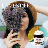 LAVENDER scented Body Butter in an amber  2, 4, 8, or 16 oz bottle or jar