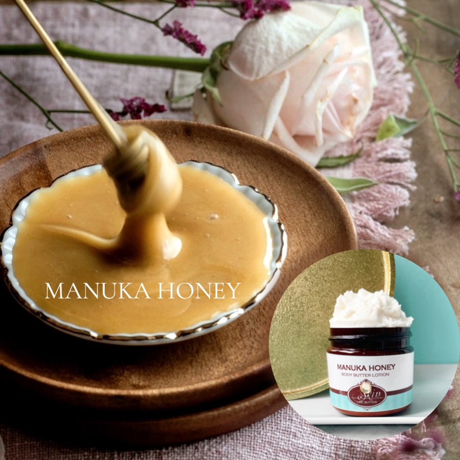 MANUKA HONEY scented water free, vegan non-greasy Body Butter Lotion