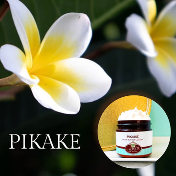 PIKAKE  scented Body Butter in an amber  2, 4, 8, or 16 oz bottle or jar