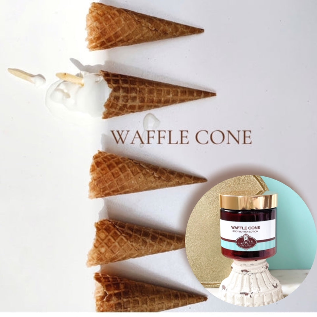WAFFLE CONE scented water free, vegan non-greasy Body Butter