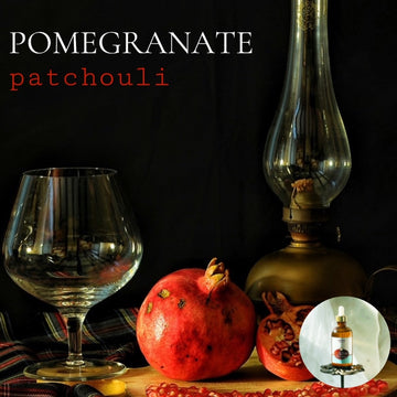 POMEGRANATE PATCHOULI - Scented Shea Oil - in 4 oz bottles, highly moisturizing