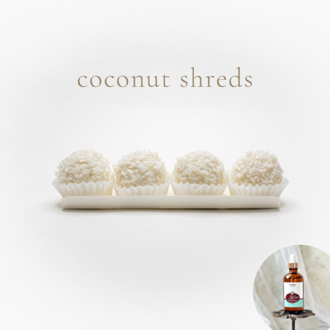 COCONUT SHREDS - Scented Shea Oil - highly moisturizing