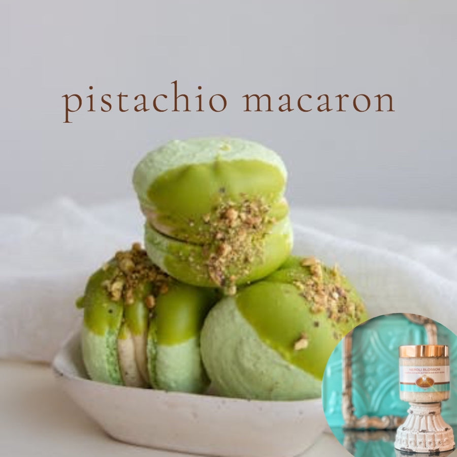 PISTACHIO MACARON scented pumpkin and shea butter sugar body scrub