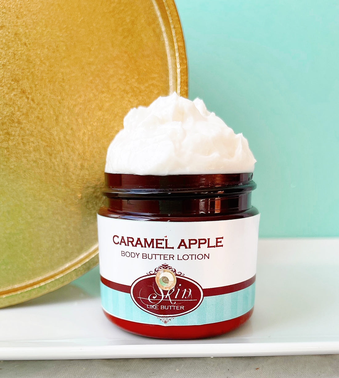 CARAMEL APPLE scented Body Butter in an amber  2, 4, 8, or 16 oz bottle or jar