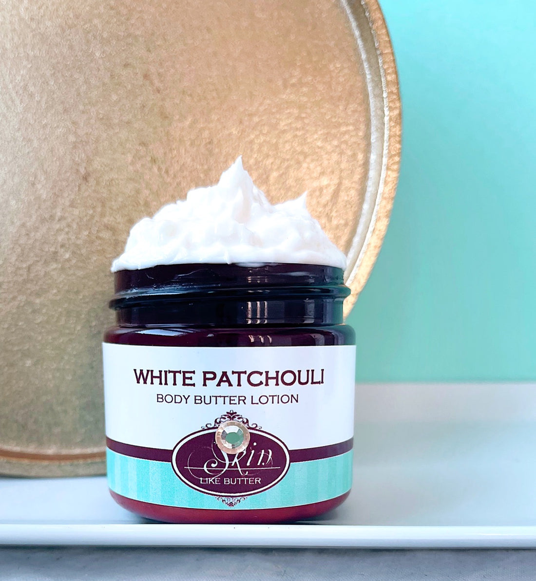 WHITE PATCHOULI scented thick luxurious Body Butter in 2 oz to 16 oz jars or bottles