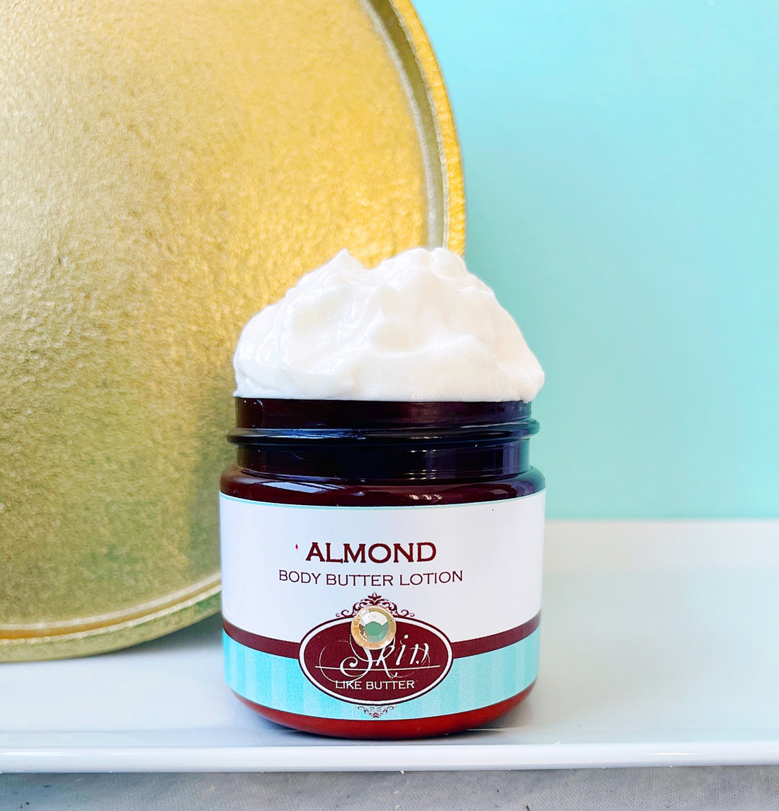 ALMOND scented water free, vegan, non-greasy Body Butter Lotion, paraben free