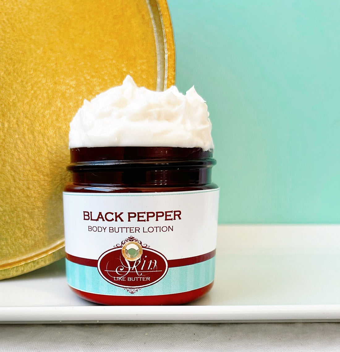 BLACK PEPPER scented Body Butter in an amber  2, 4, 8, or 16 oz bottle or jar