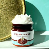 ENGLISH GARDEN scented Body Butter - water free, vegan non-greasy, Skin Like Butter Body Butter
