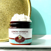 LEMON VERBENA scented Body Butter in an amber  2, 4, 8, or 16 oz bottle or jar