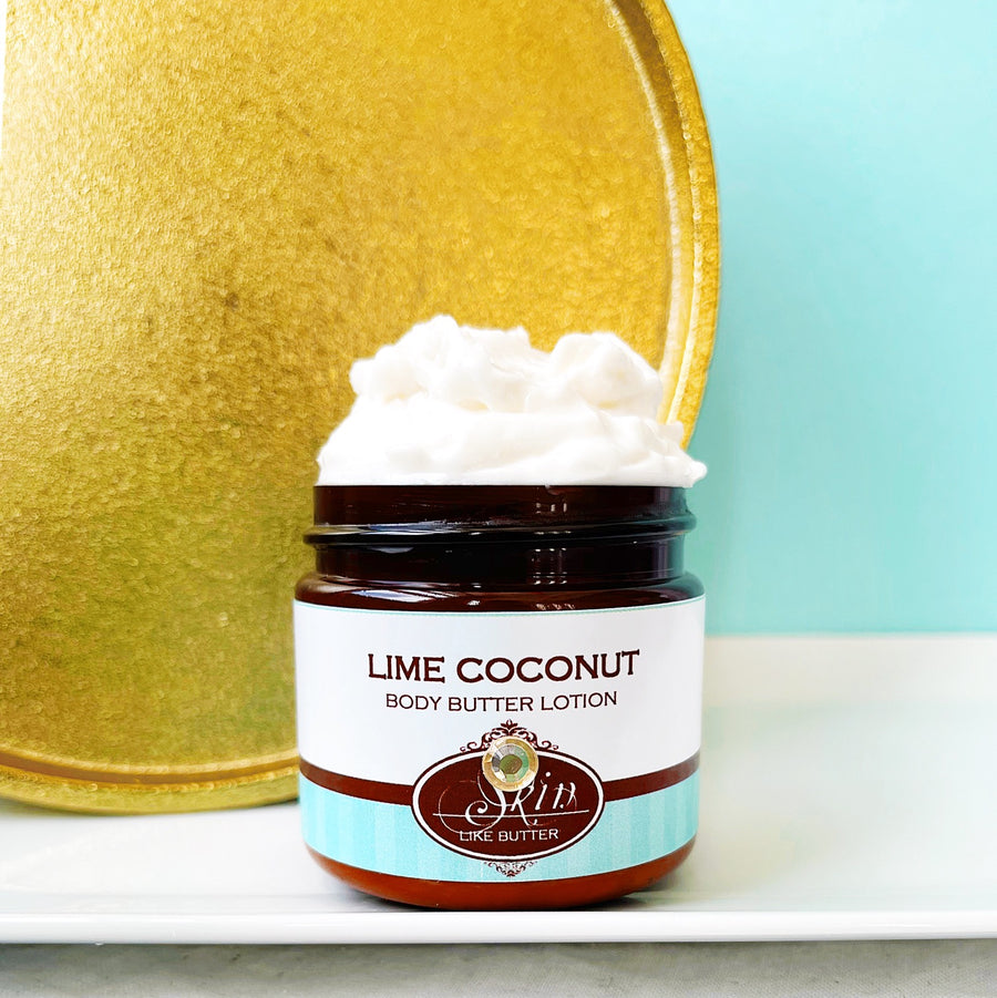 LIME COCONUT scented Body Butter, waterfree and non-greasy, vegan