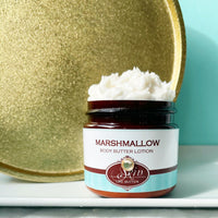 MARSHMALLOW  scented Body Butter in an amber  2, 4, 8, or 16 oz bottle or jar